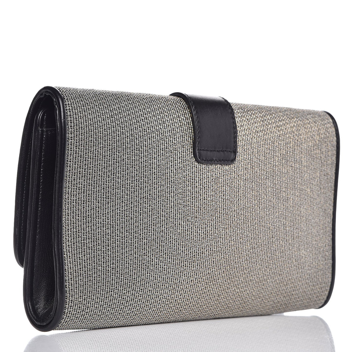 Metallic Mesh Calfskin Classic Y Ligne Clutch Silver Black