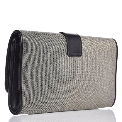 Saint Laurent Metallic Mesh Calfskin Classic Y Ligne Clutch Silver Black 3 of 8