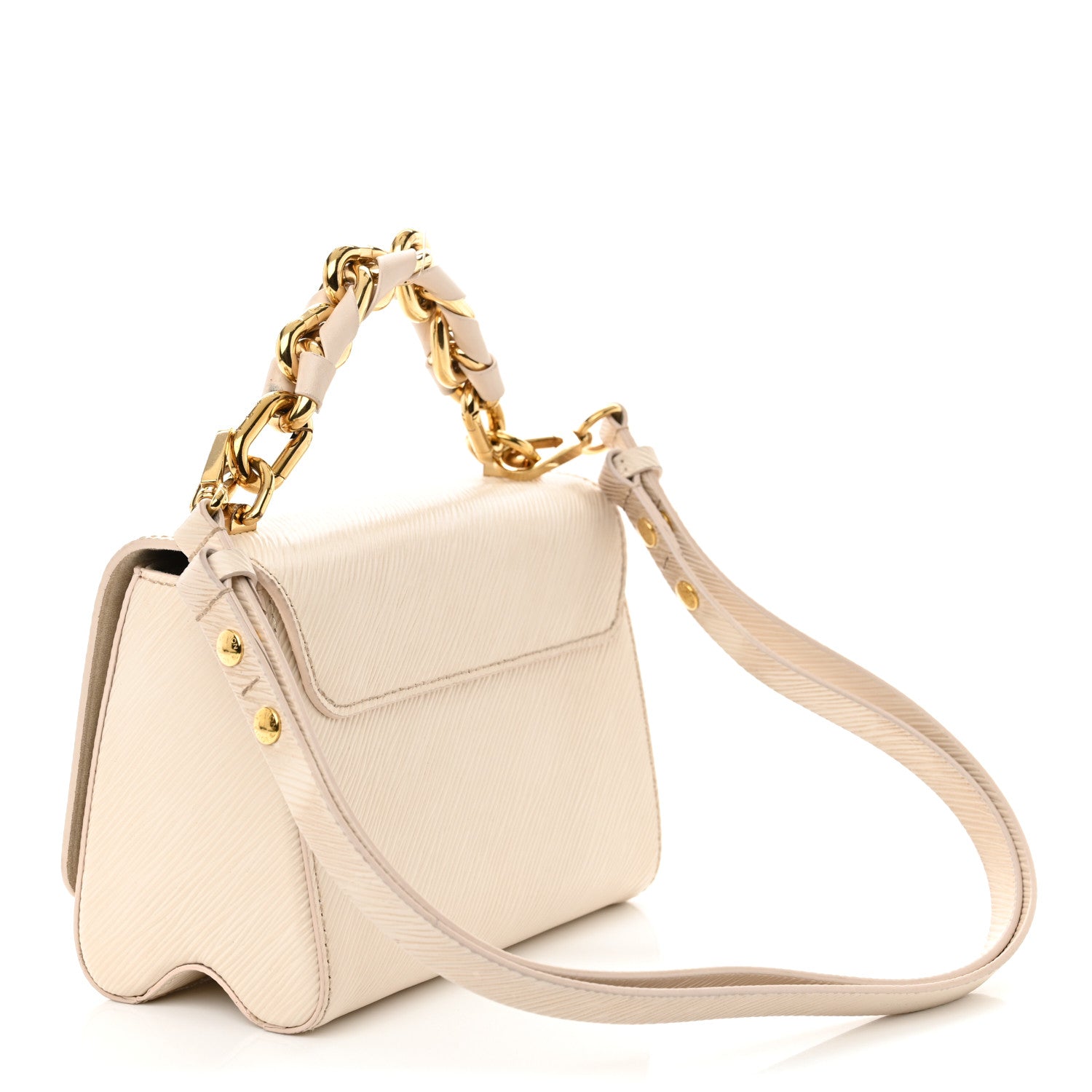 Louis Vuitton Epi Twist Braided Chain Shoulder Bag PM Quartz White 4 of 17