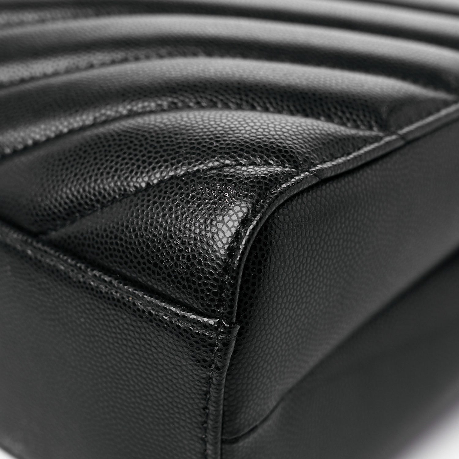 Saint Laurent Grain De Poudre Matelasse Chevron Tribeca Shopping Bag Black 10 of 10