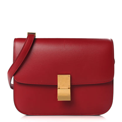 Celine Box Calfskin Medium Classic Box Flap Bag Red 1 of 10