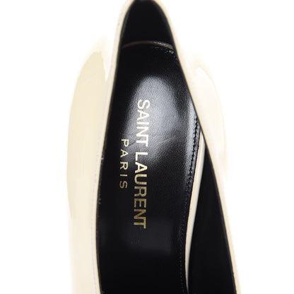 Saint Laurent Patent Calfskin Teddy High Vamp 105 Pumps 37.5 White 6 of 10