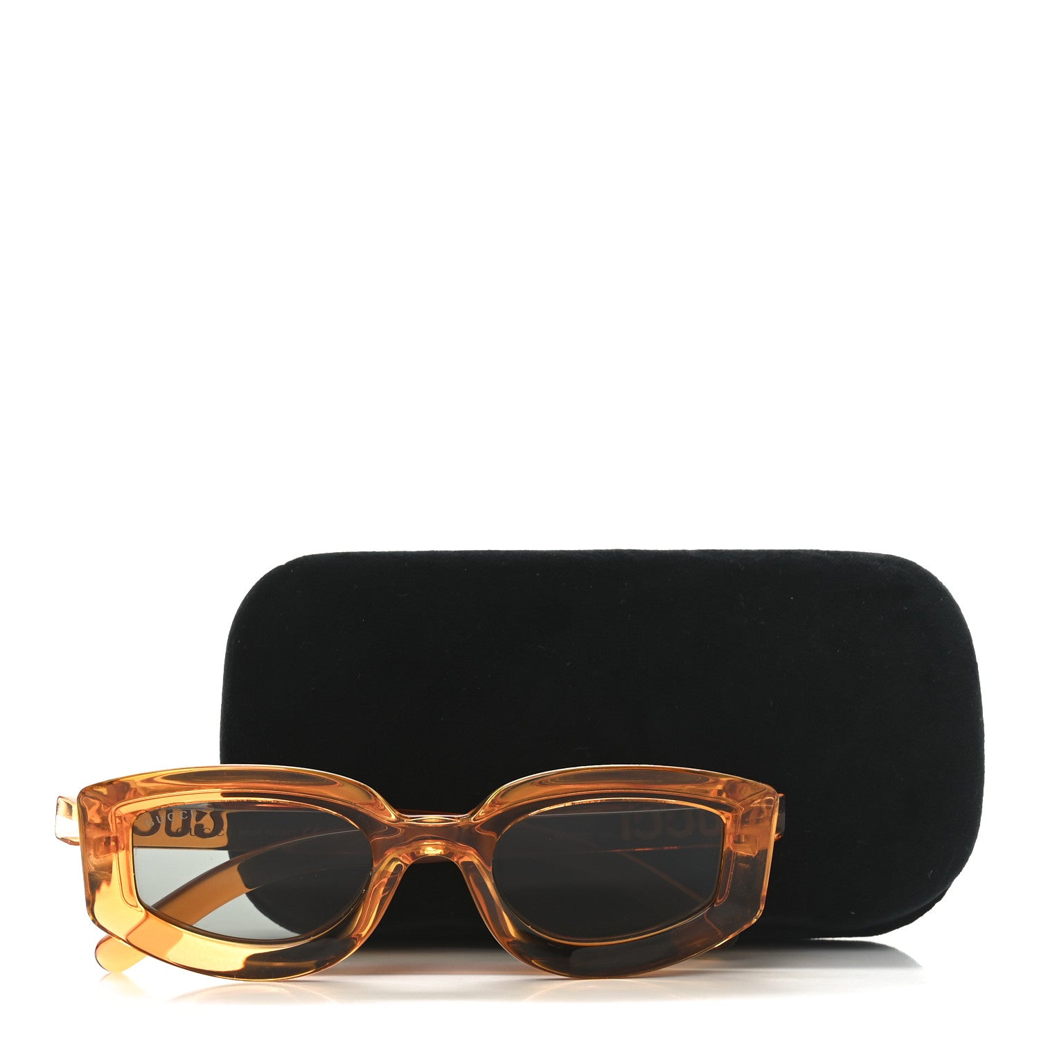 Gucci Acetate Rectangle Sunset Boulevard Sunglasses GG1719S Orange Grey 7 of 7
