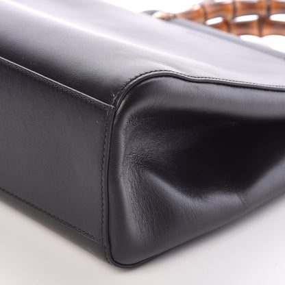 Gucci Nappa Bamboo Medium Nymphaea Top Handle Bag Black 10 of 10