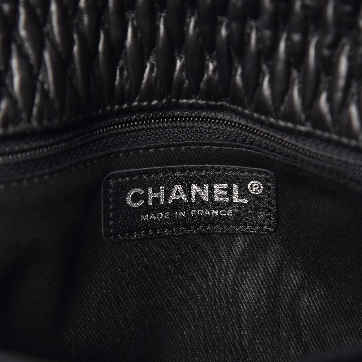 Vinyl Lambskin Quilted Shoulder Flap Black