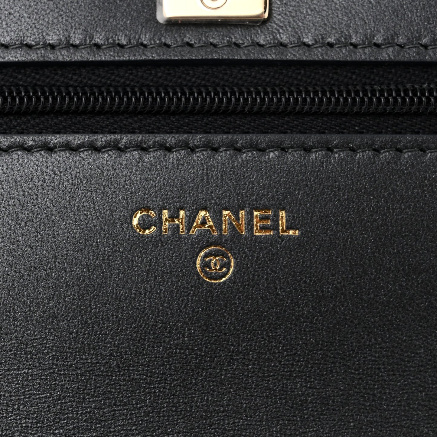 Pearly Lambskin Quilted Charms Wallet On Chain WOC Black