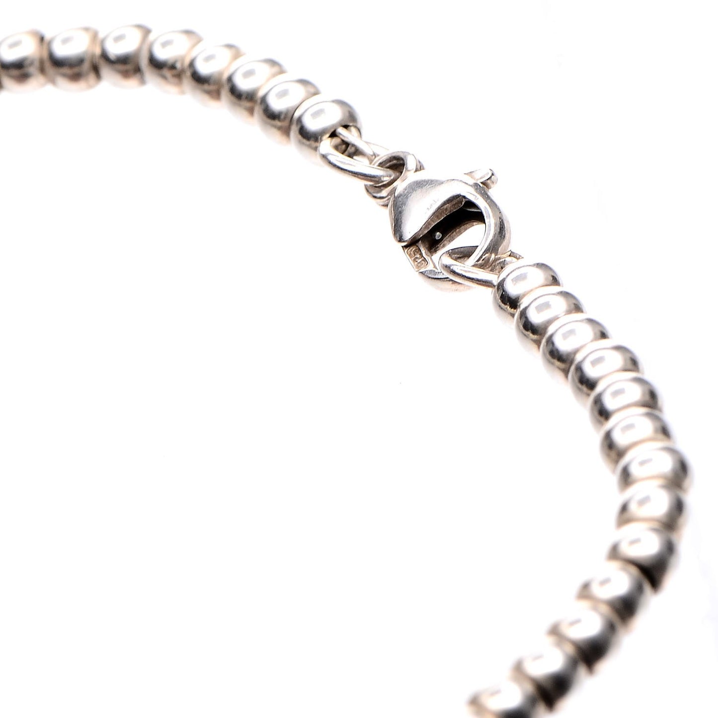 Sterling Silver 1837 Lock Charm Bead Bracelet