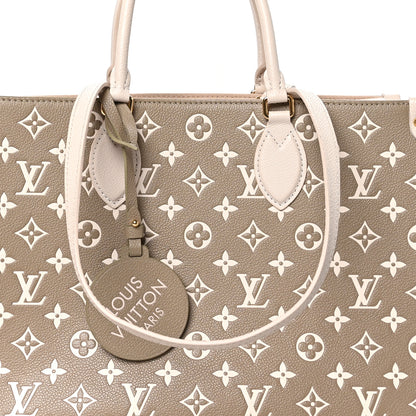 Louis Vuitton Empreinte Monogram Spring In The City Onthego MM Kaki Beige Cream 7 of 10