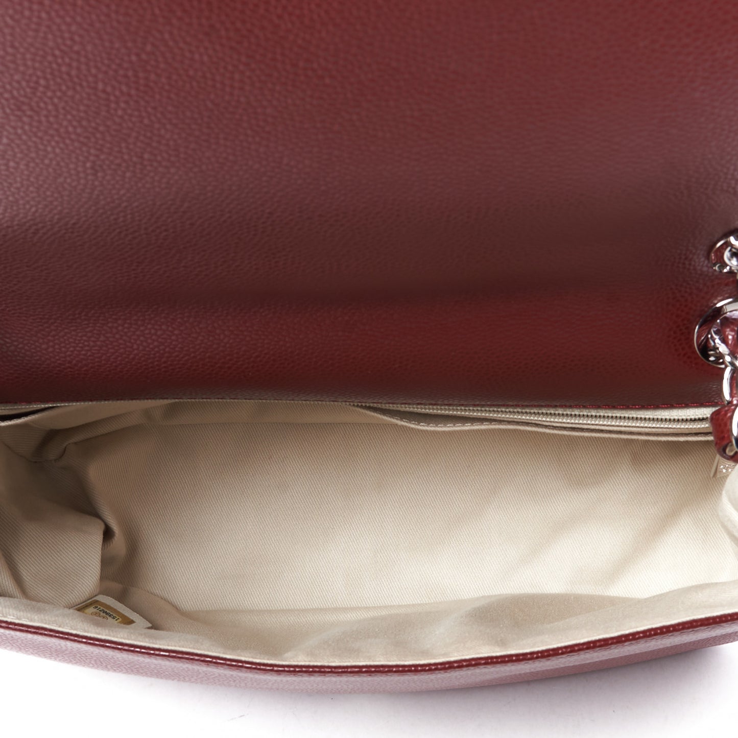 Caviar Large Timeless CC Flap Dark Red