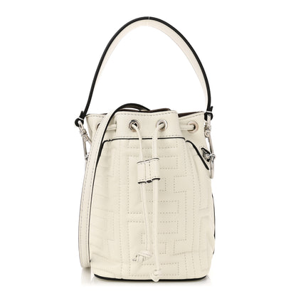 Fendi Vitello Liberty F Embossed Mini Mon Tresor Bucket Bag White 1 of 11