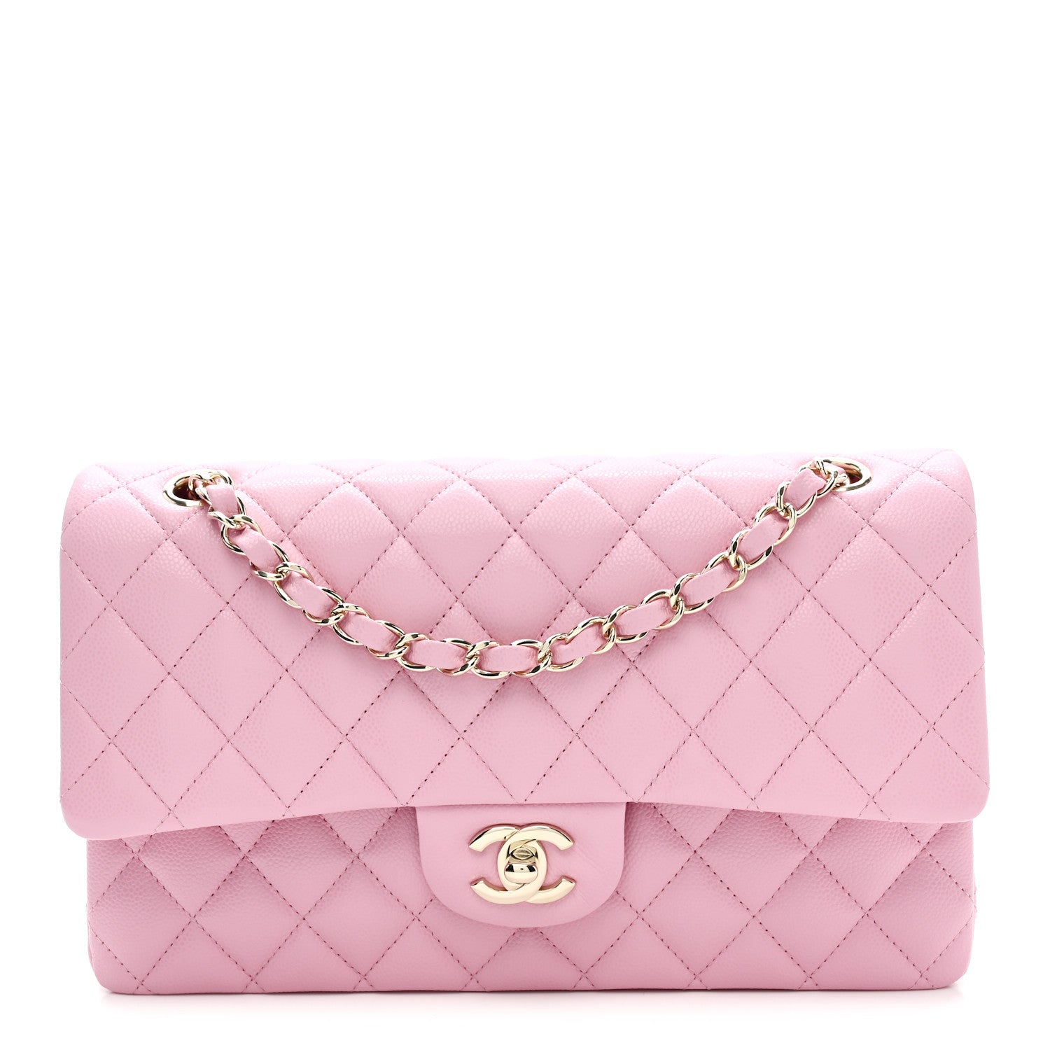 Chanel Caviar Quilted Medium Double Flap Pink 1 of 10