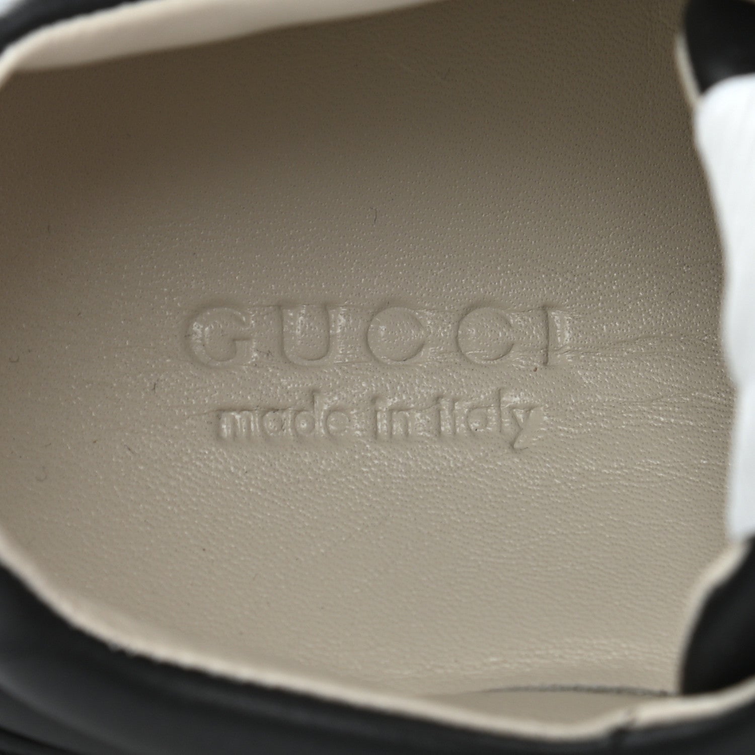 Gucci Calfskin Iridescent Logo Womens Rhyton Sneakers 35 Black 7 of 9