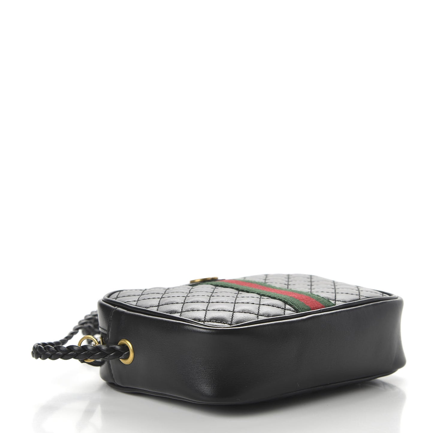 Calfskin Trapuntata Web Mini GG Shoulder Bag Black