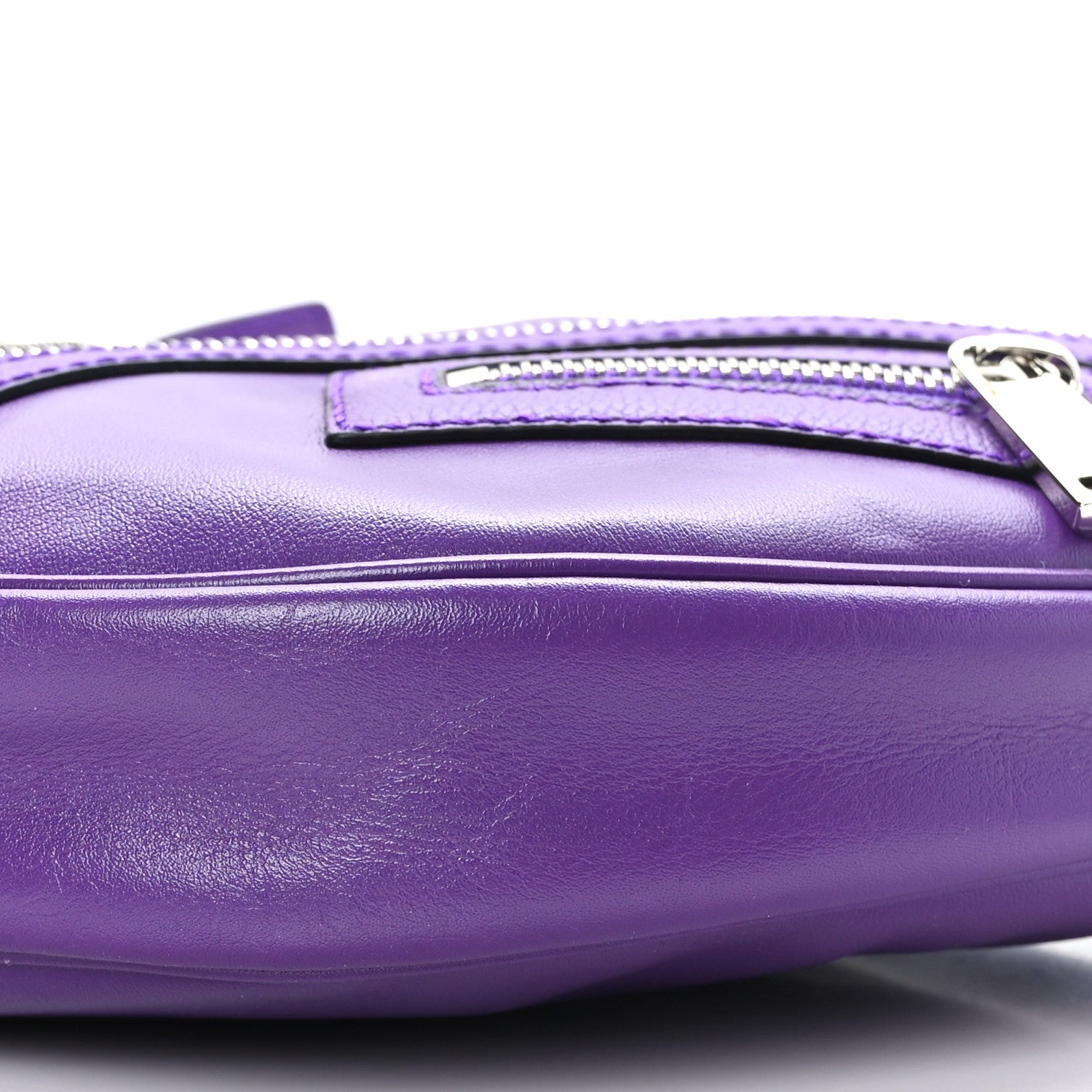 Versace Calfskin Small Repeat Zip Hobo Purple 7 of 8