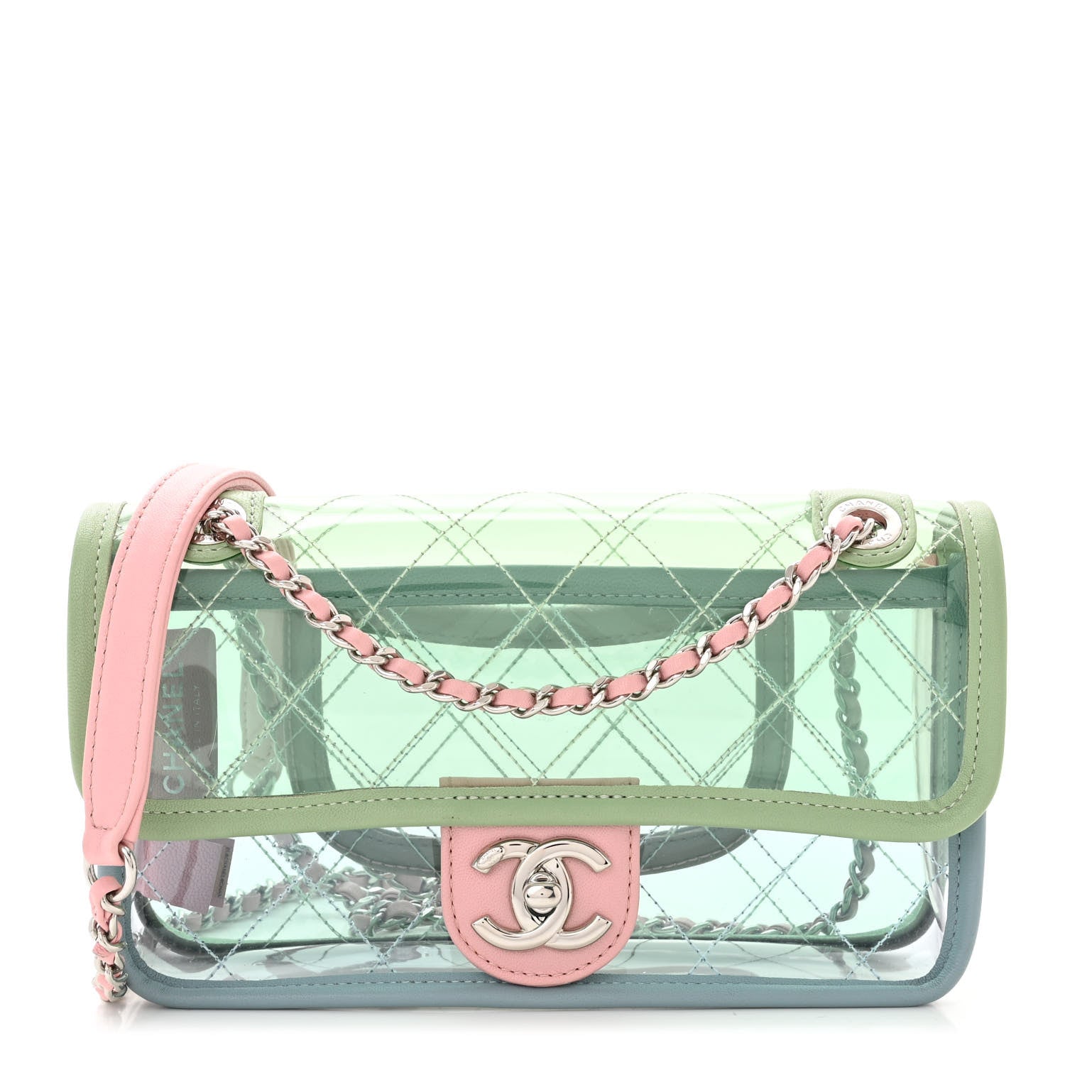 Chanel Lambskin PVC Quilted Mini Coco Splash Flap Blue Green 1 of 11