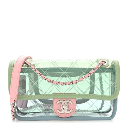 Chanel Lambskin PVC Quilted Mini Coco Splash Flap Blue Green 1 of 11
