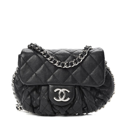Chanel Washed Lambskin Quilted Mini Chain Around Flap Black 1 of 9