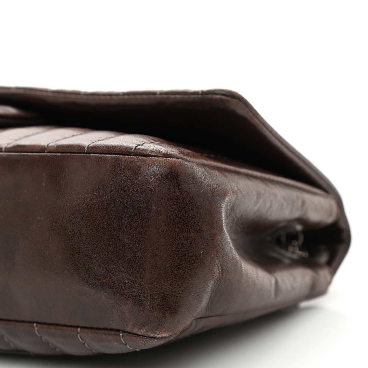 Chanel Lambskin Vertical Quilted Medium Single Flap Brown 10 of 14
