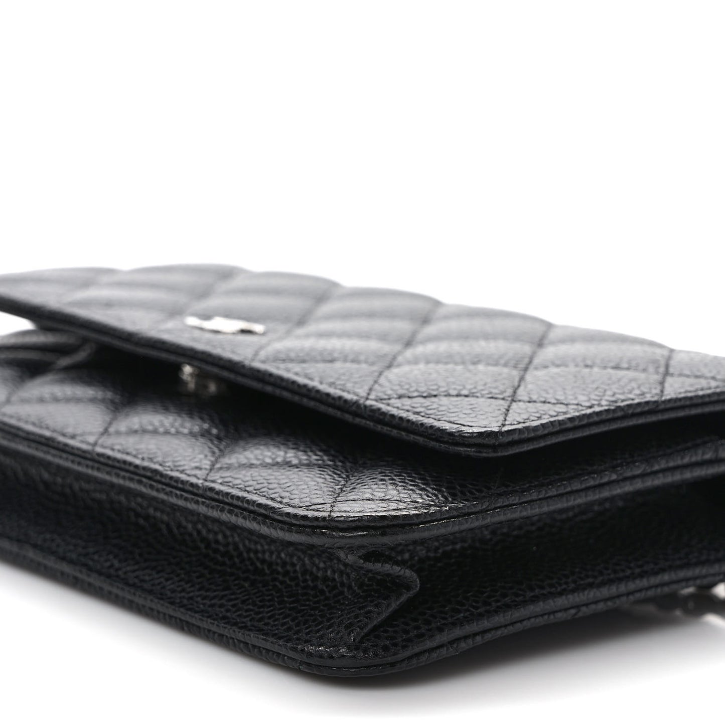 Caviar Quilted Wallet on Chain WOC Black