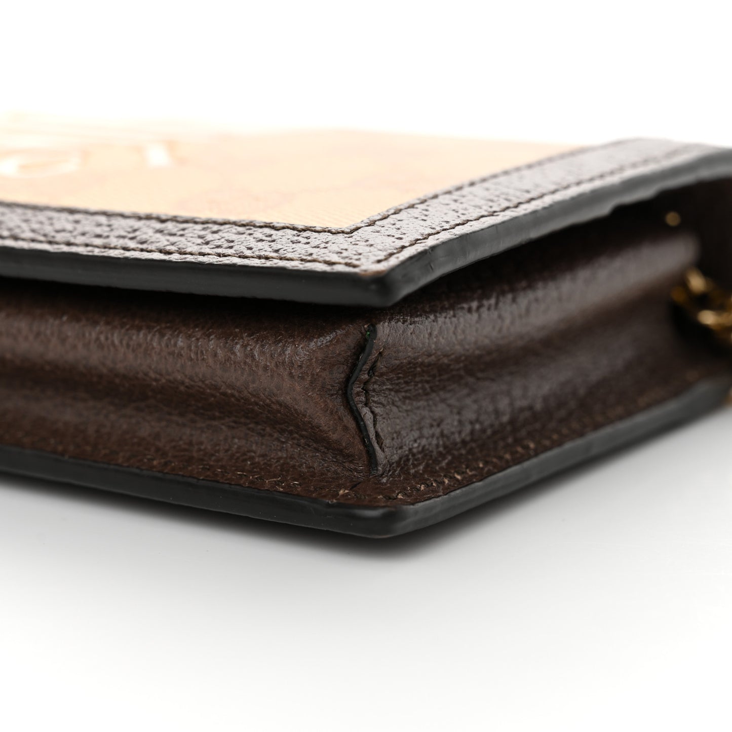 X ADIDAS Monogram Trefoil Embossed Wallet On Chain Brown