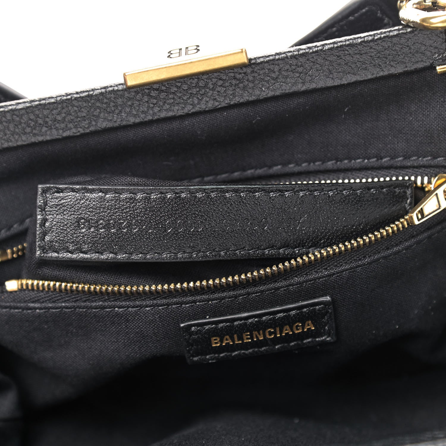Balenciaga Grained Calfskin Logo Cloud Clutch XS Black 9 of 9