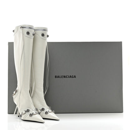 Balenciaga Agneau Arena Cagole 90mm Boots 37 Optic White Silver 9 of 10