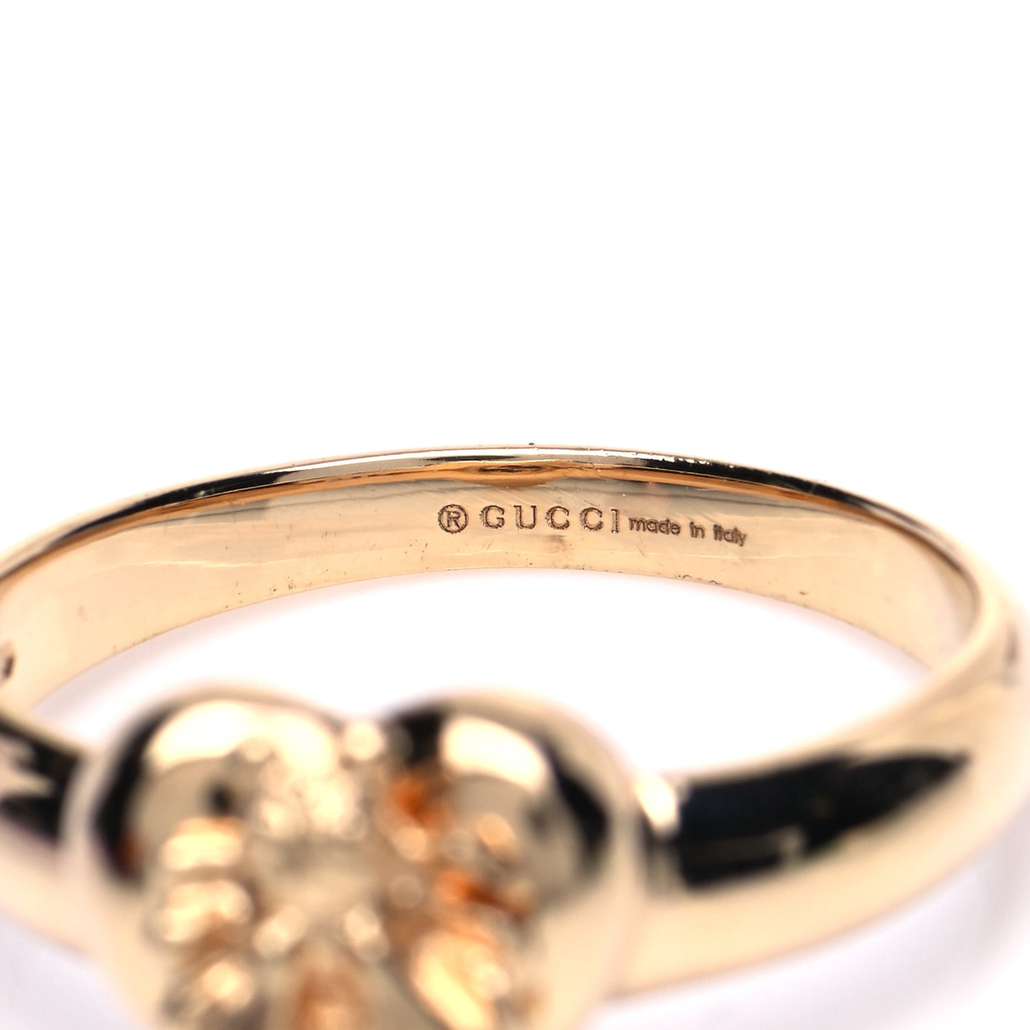 18K Yellow Gold Bee Heart Ring 57 8