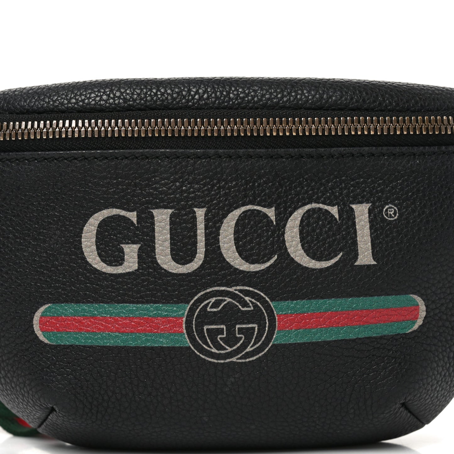 Grained Calfskin Small Logo Belt Bag Black