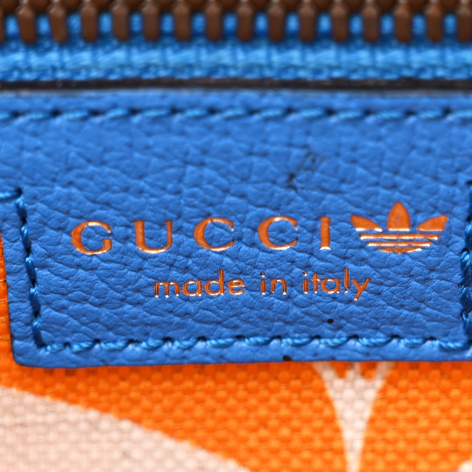 Gucci X ADIDAS Textured Dollar Calfskin Belt Bag Blue 7 of 13