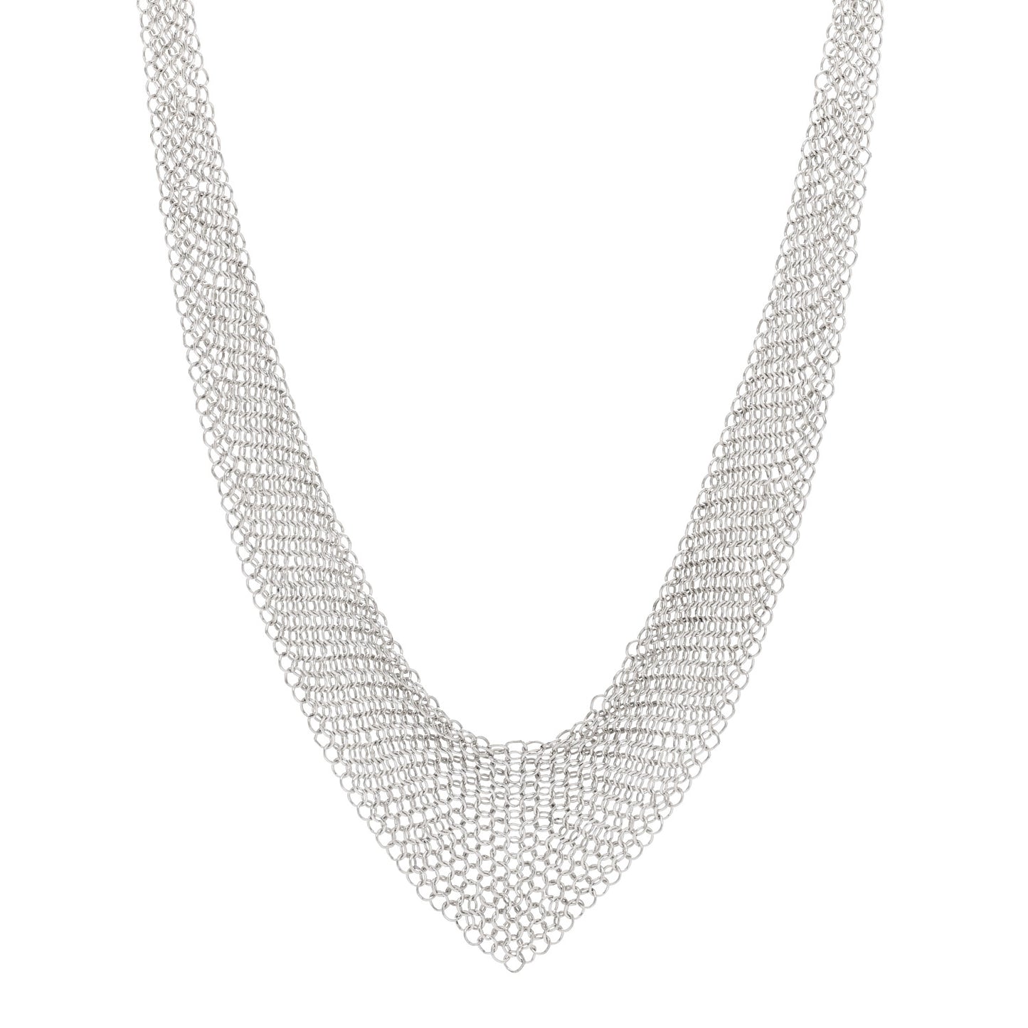 Sterling Silver Elsa Peretti Mesh Bib Necklace