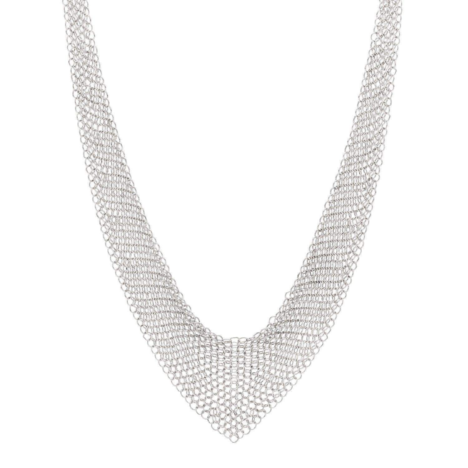 Tiffany Sterling Silver Elsa Peretti Mesh Bib Necklace 1 of 5