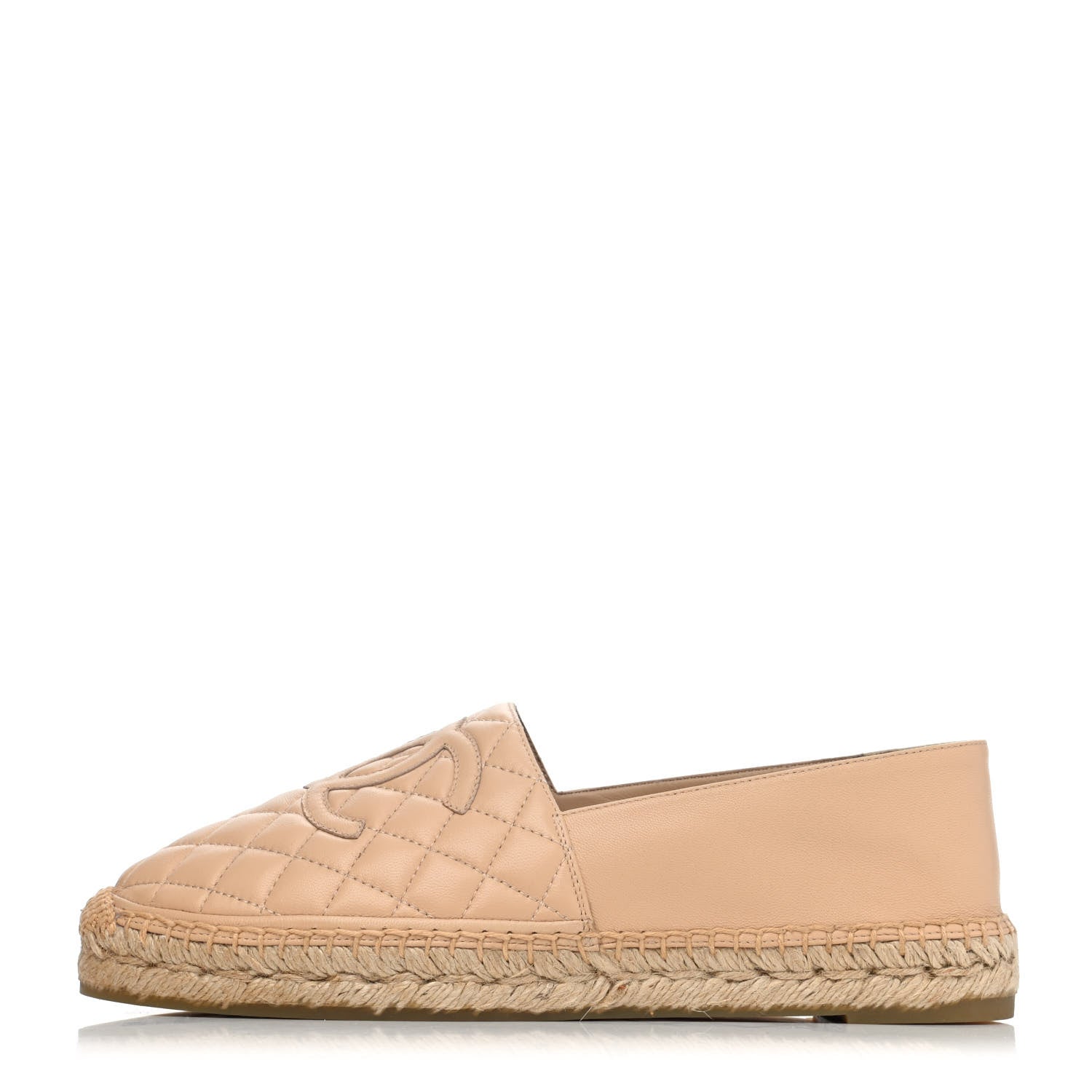 Chanel Lambskin Quilted CC Espadrilles 41 Beige 1 of 4