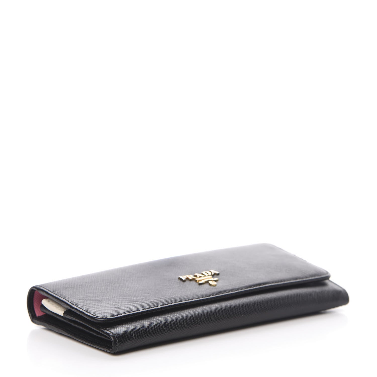 Prada Saffiano Multicolor Continental Flap Wallet Black Geranio 4 of 10