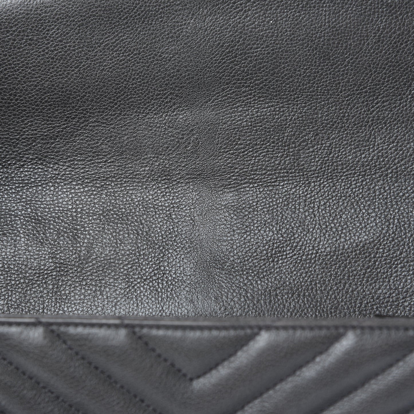 Sheepskin Matelasse Chevron Monogram Large College Satchel Dark Anthracite