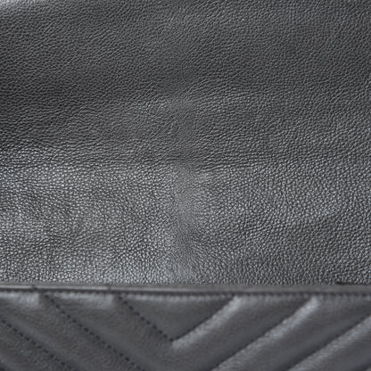 Saint Laurent Sheepskin Matelasse Chevron Monogram Large College Satchel Dark Anthracite 12 of 13