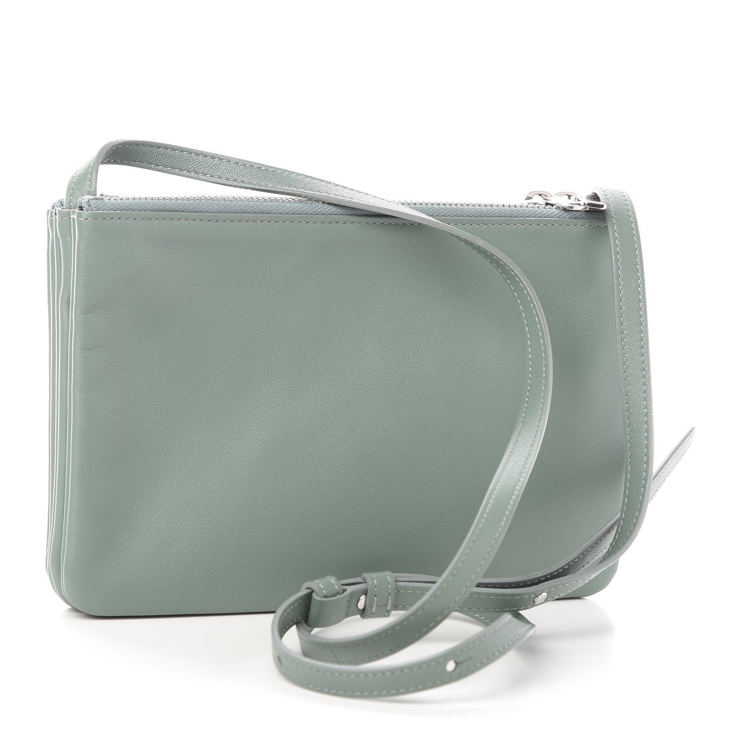 Celine Lambskin Small Trio Crossbody Bag Jade 3 of 7
