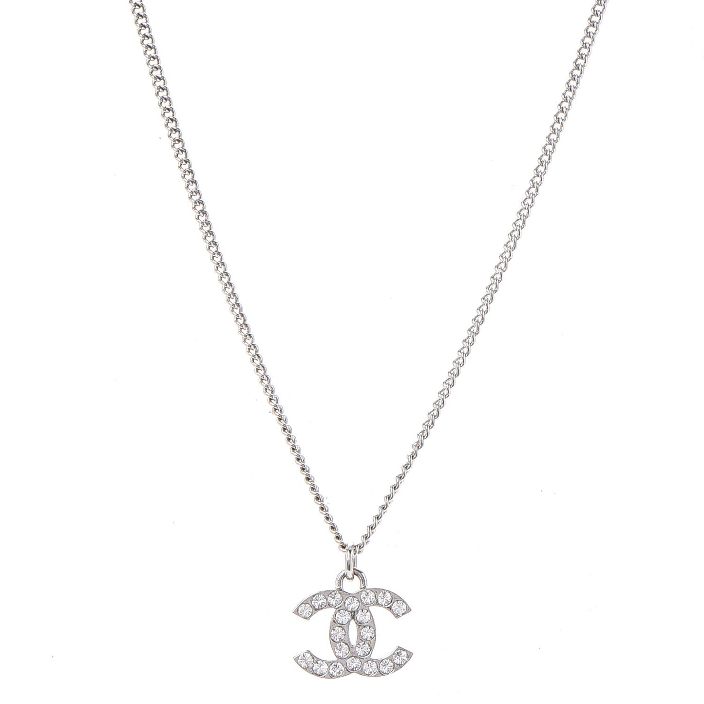 Crystal Timeless CC Necklace Silver