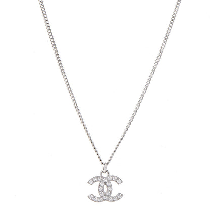 Chanel Crystal Timeless CC Necklace Silver 1 of 6