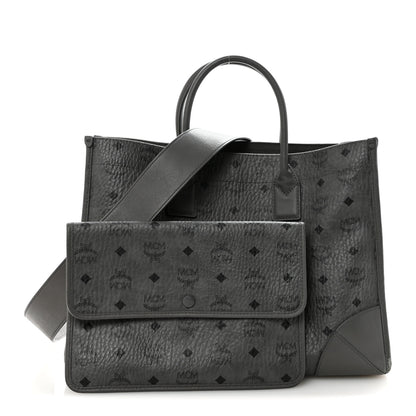 MCM Visetos Large Munchen Tote Grey 2 of 10