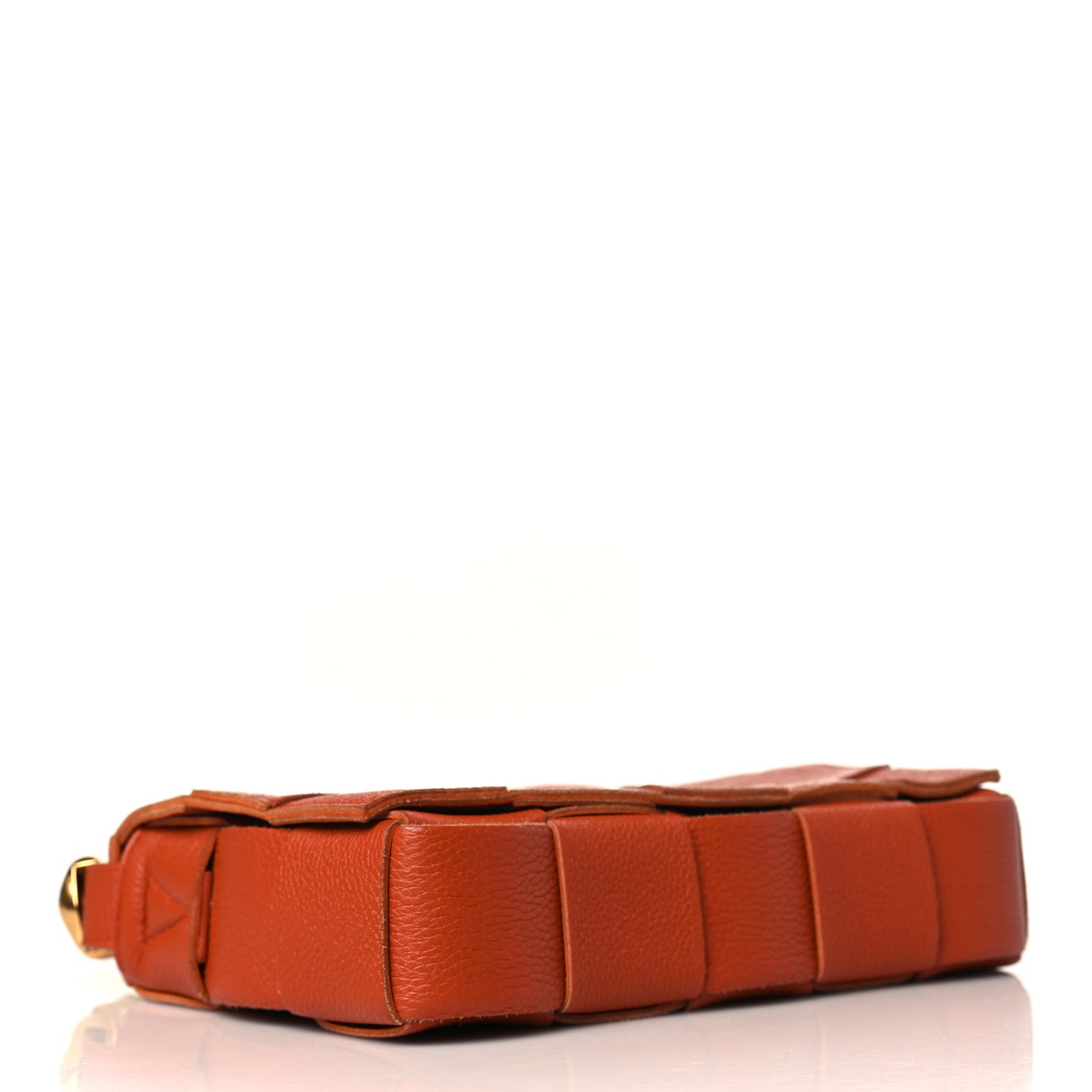 Grained Calfskin Intrecciato Cassette Crossbody Bag Maple
