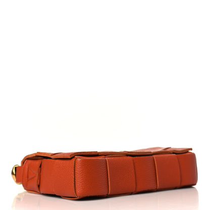 Bottega Veneta Grained Calfskin Intrecciato Cassette Crossbody Bag Maple 4 of 12