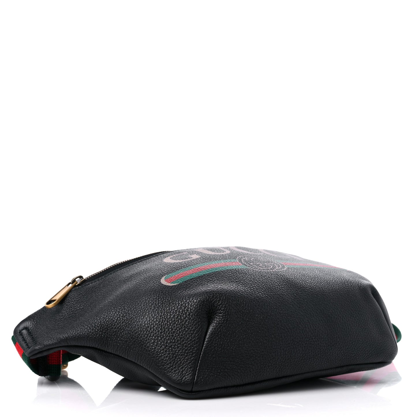 Grained Calfskin Logo Belt Bag Black