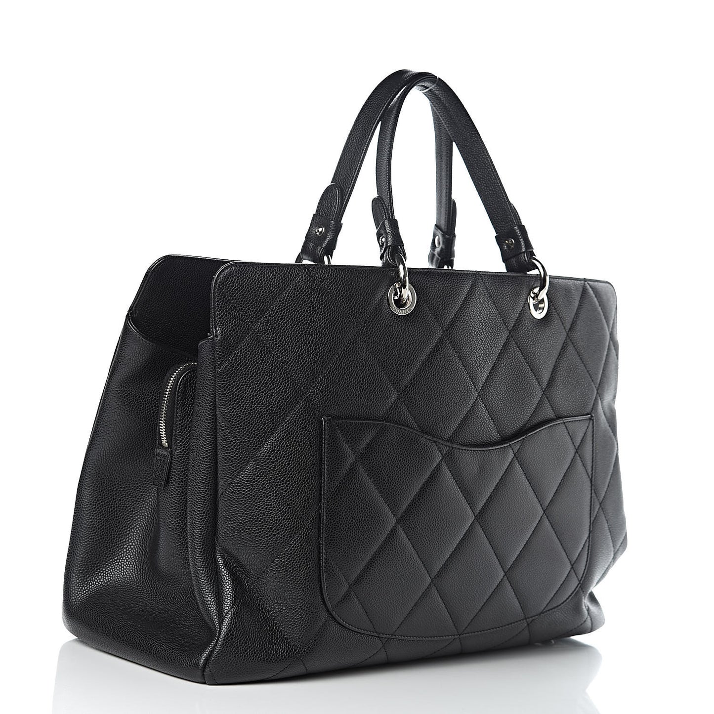 Soft Caviar Quilted CC Timeless Tote Black