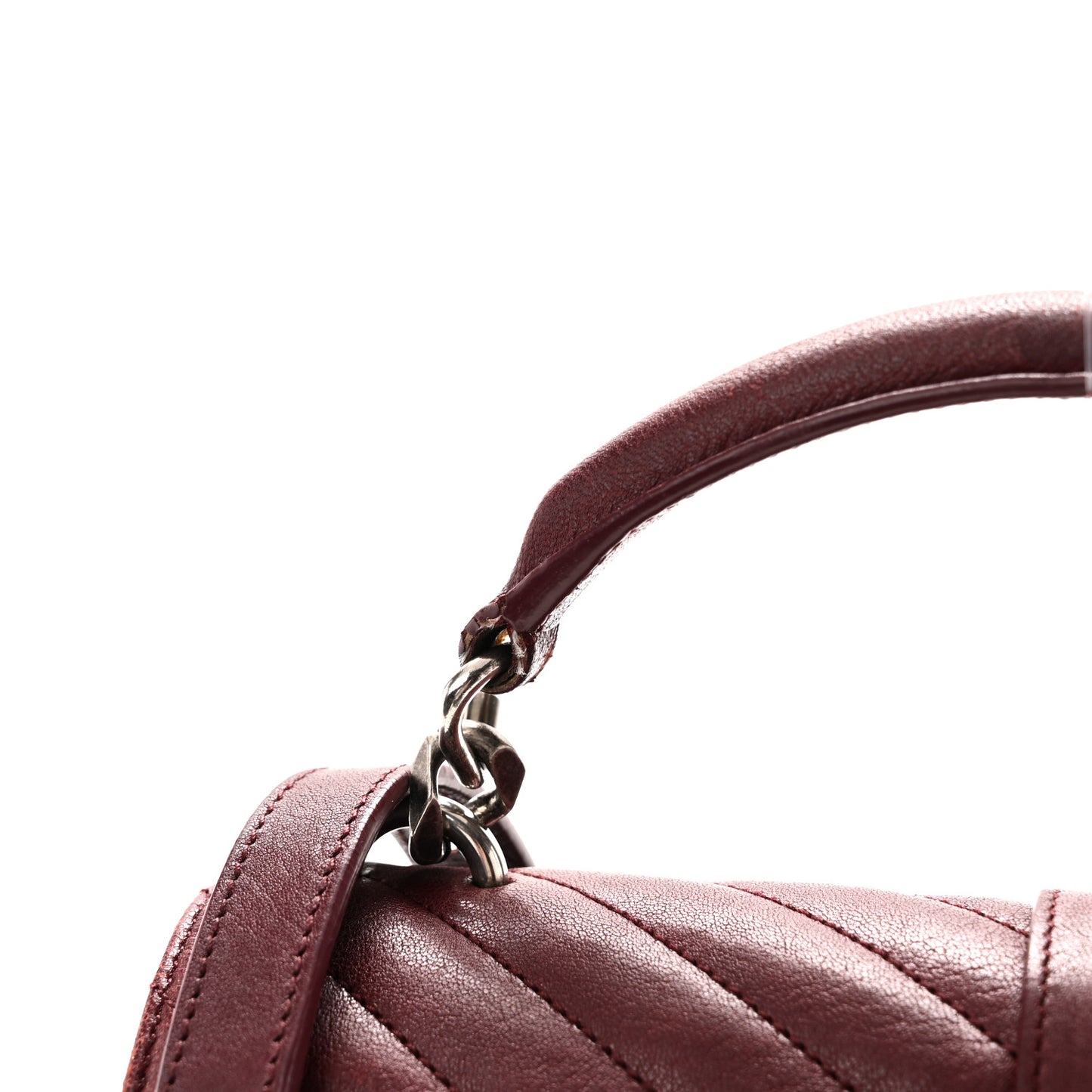 Sheepskin Matelasse Chevron Monogram Medium College Bag Rouge Legion