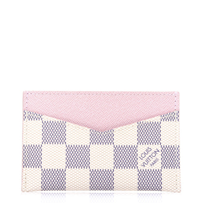 Louis Vuitton Damier Azur Daily Card Holder Rose Ballerine 1 of 8