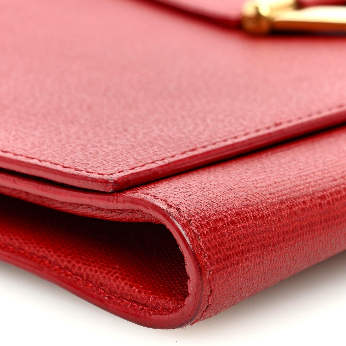 Textured Calfskin Classic Y Ligne Clutch Red