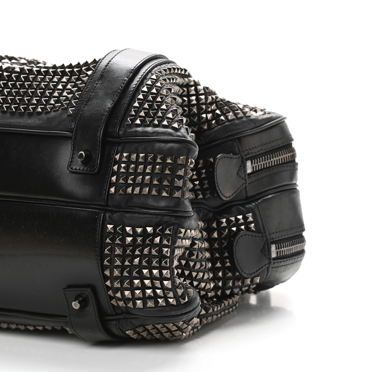 Burberry Prorsum Calfskin Studded Knight Satchel Black 11 of 15