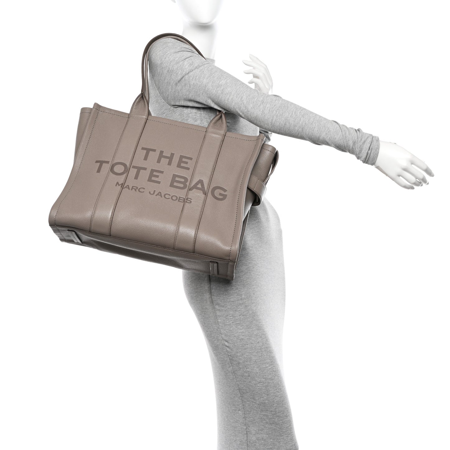 Grained Calfskin Large The Tote Bag Cement