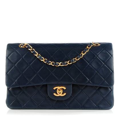 Chanel Lambskin Quilted Medium Double Flap Navy 1 of 8