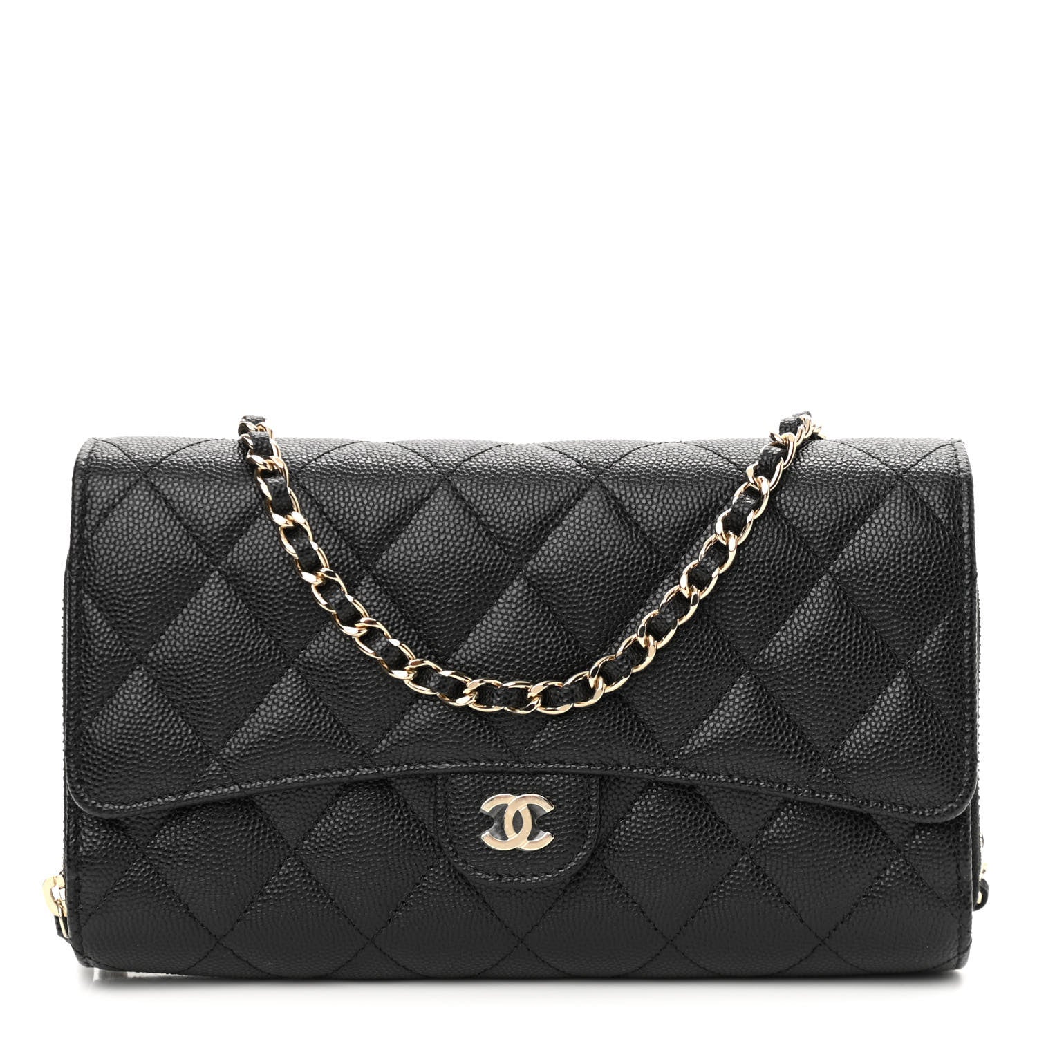 Chanel Caviar Quilted Phone Holder Wallet on Removable Chain Black 1 of 13